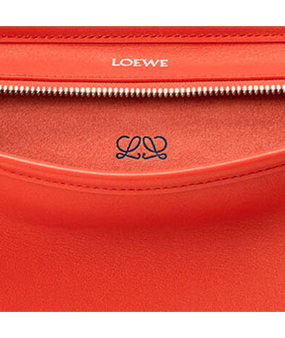 LOEWE Оранжевая кожаная сумка тоут, фото 6