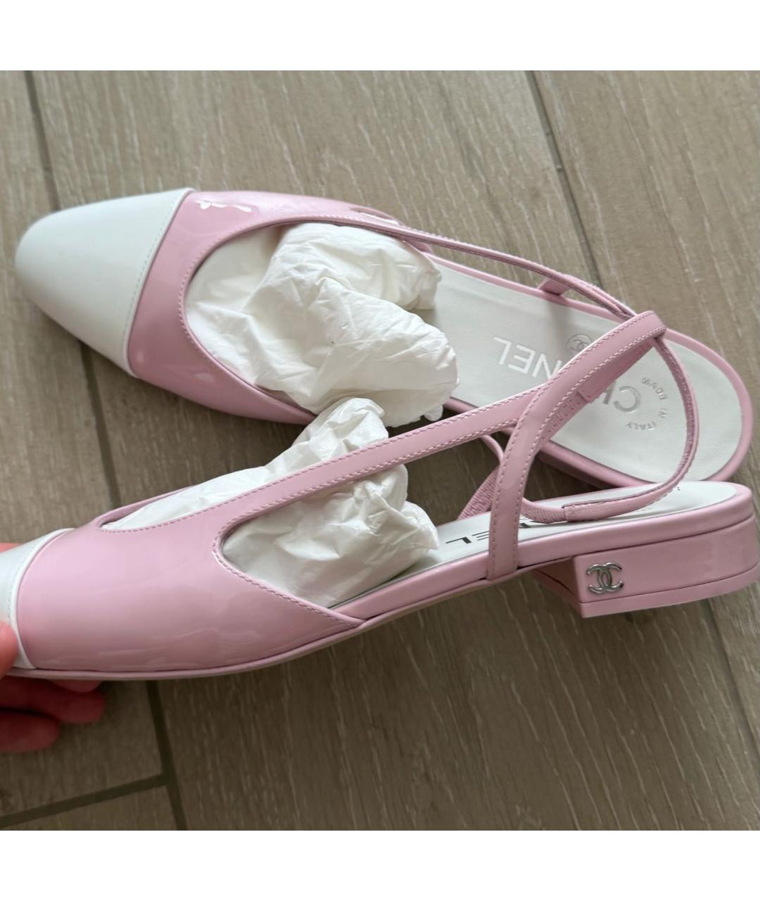 CHANEL Розовые туфли из лакированной кожи, фото 2