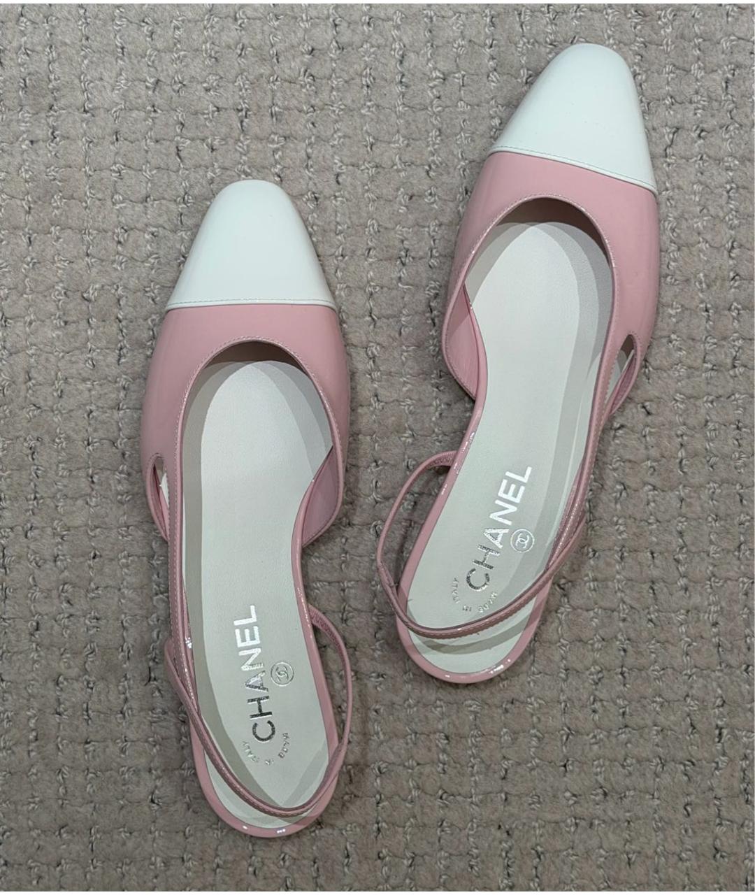 CHANEL Розовые туфли из лакированной кожи, фото 7