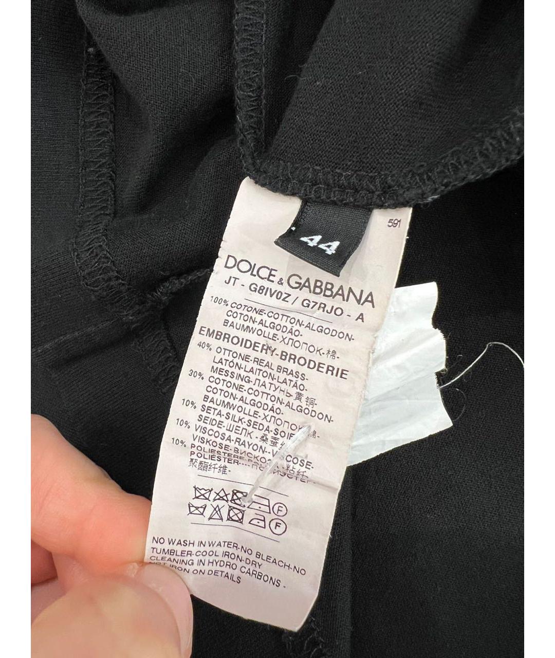 DOLCE&GABBANA Черная футболка, фото 4