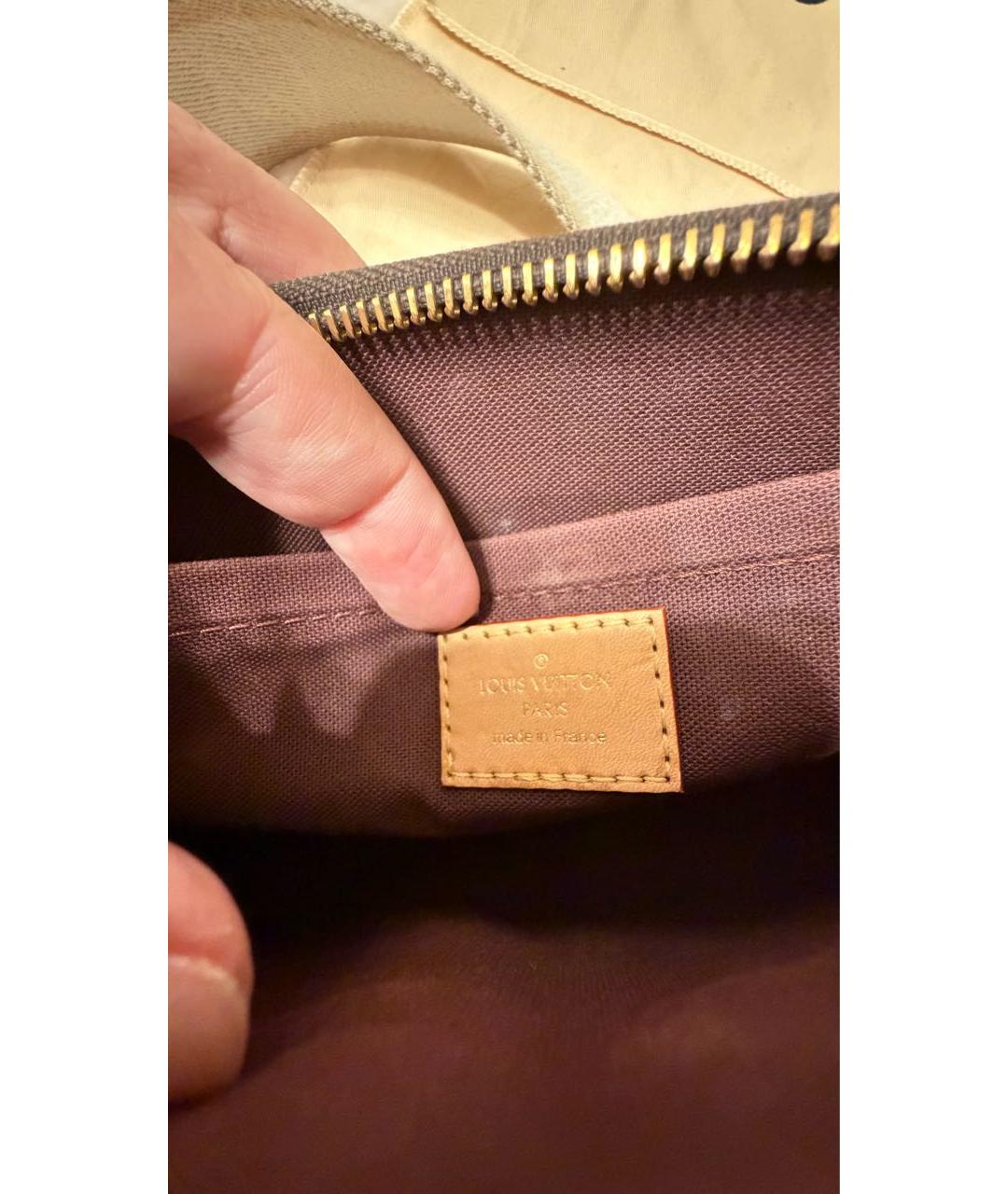 LOUIS VUITTON Коричневая кожаная сумка через плечо, фото 6