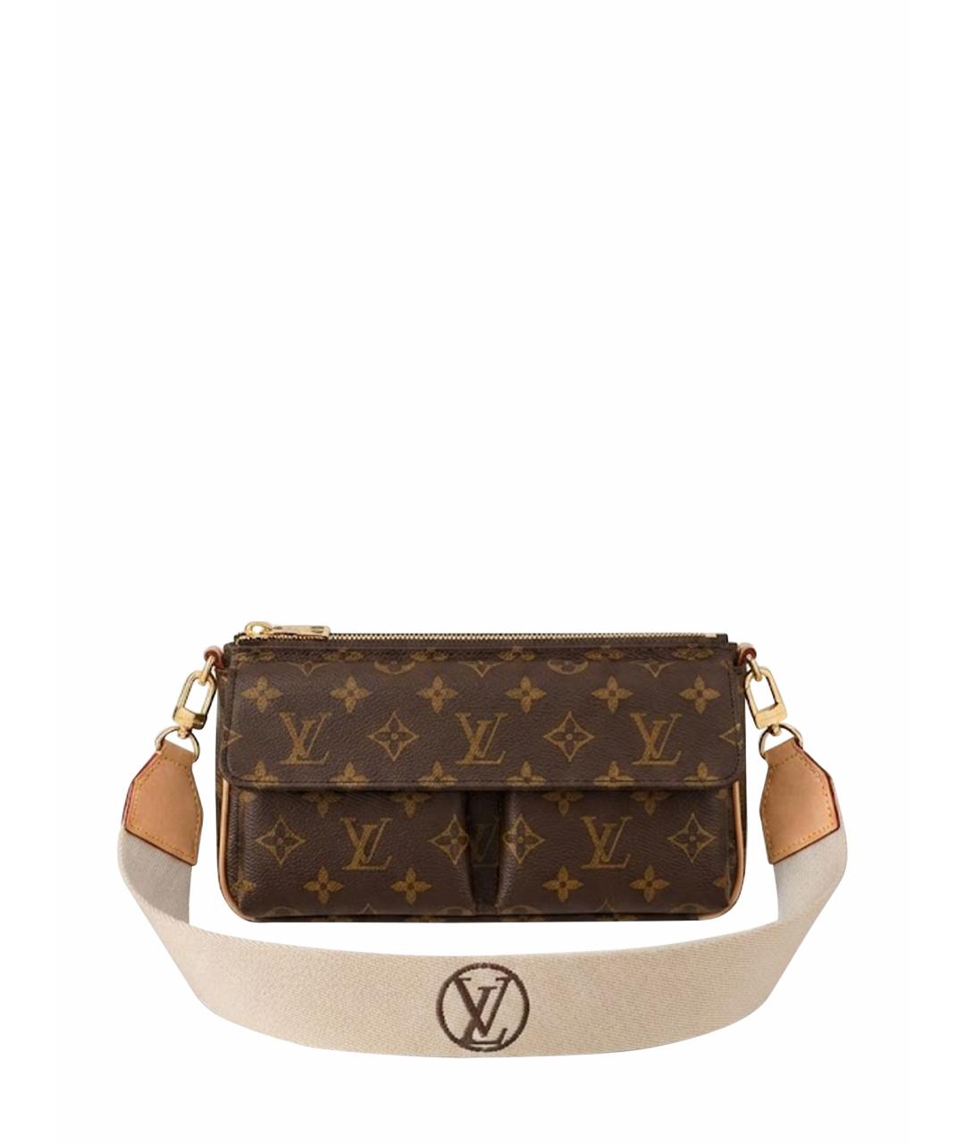 LOUIS VUITTON Коричневая кожаная сумка через плечо, фото 1