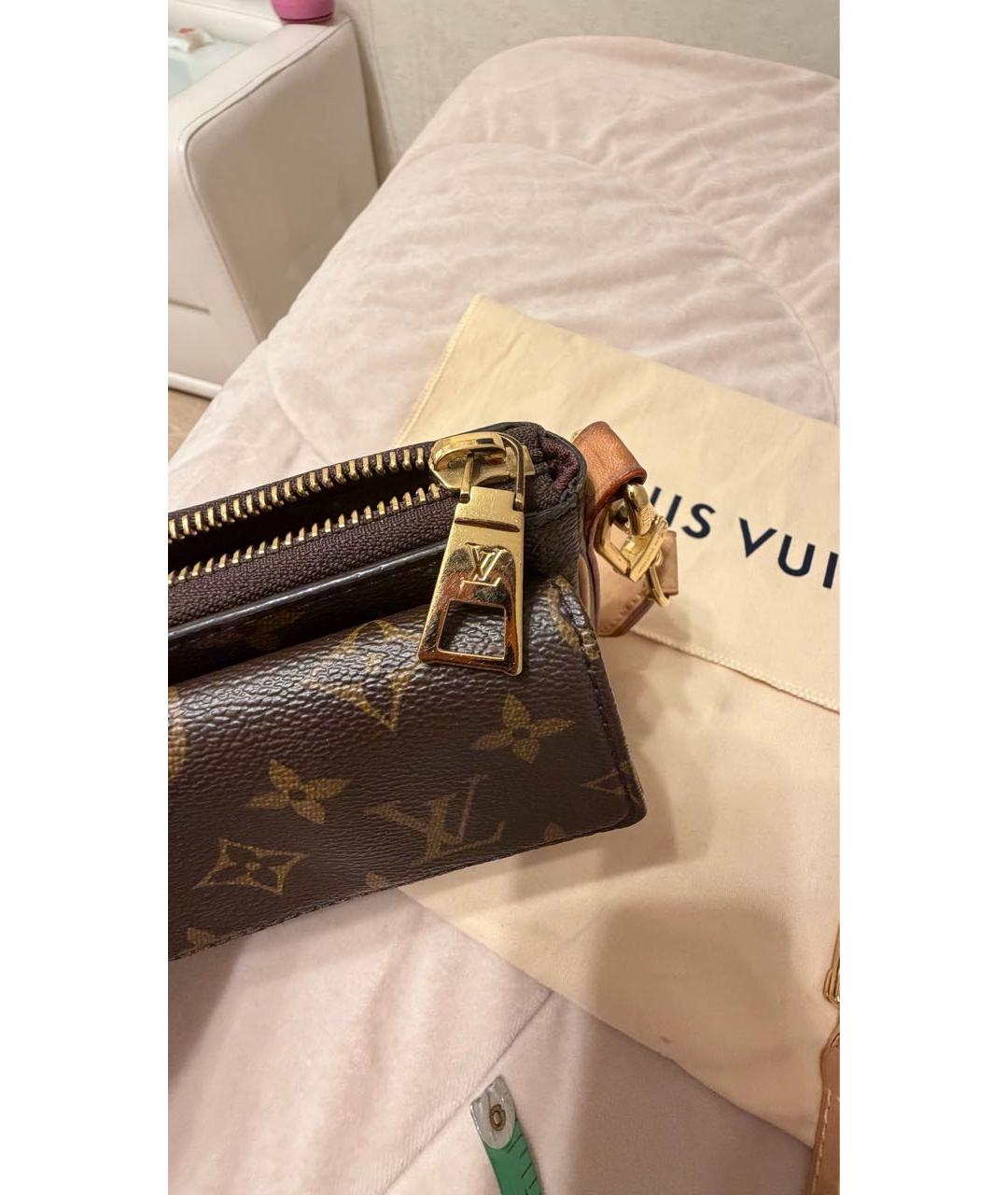 LOUIS VUITTON Коричневая кожаная сумка через плечо, фото 2