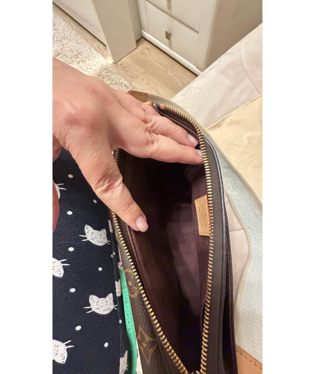 LOUIS VUITTON Коричневая кожаная сумка через плечо, фото 3