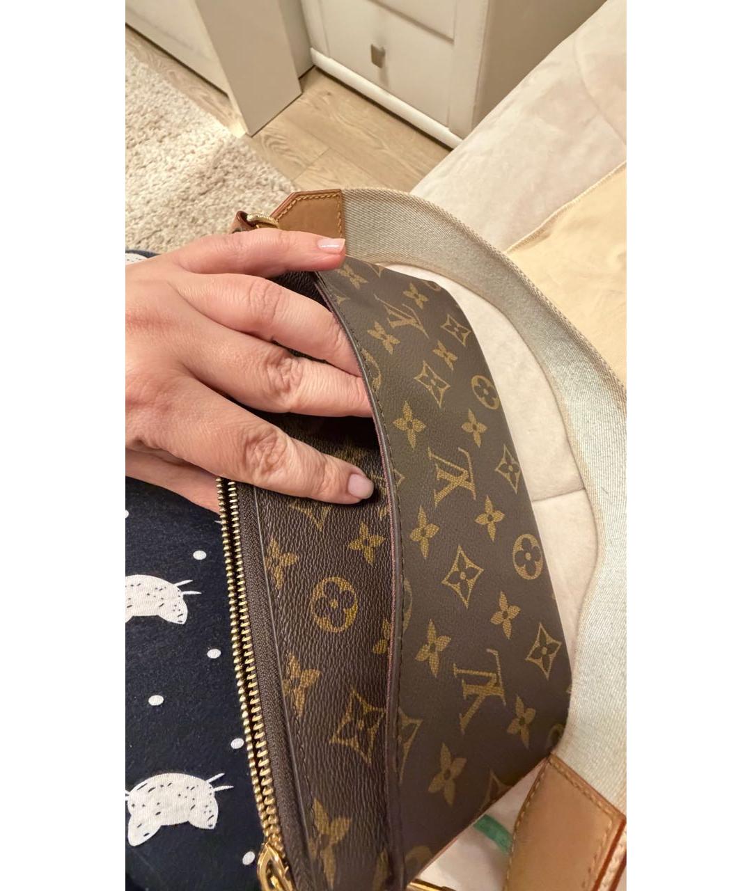 LOUIS VUITTON Коричневая кожаная сумка через плечо, фото 7
