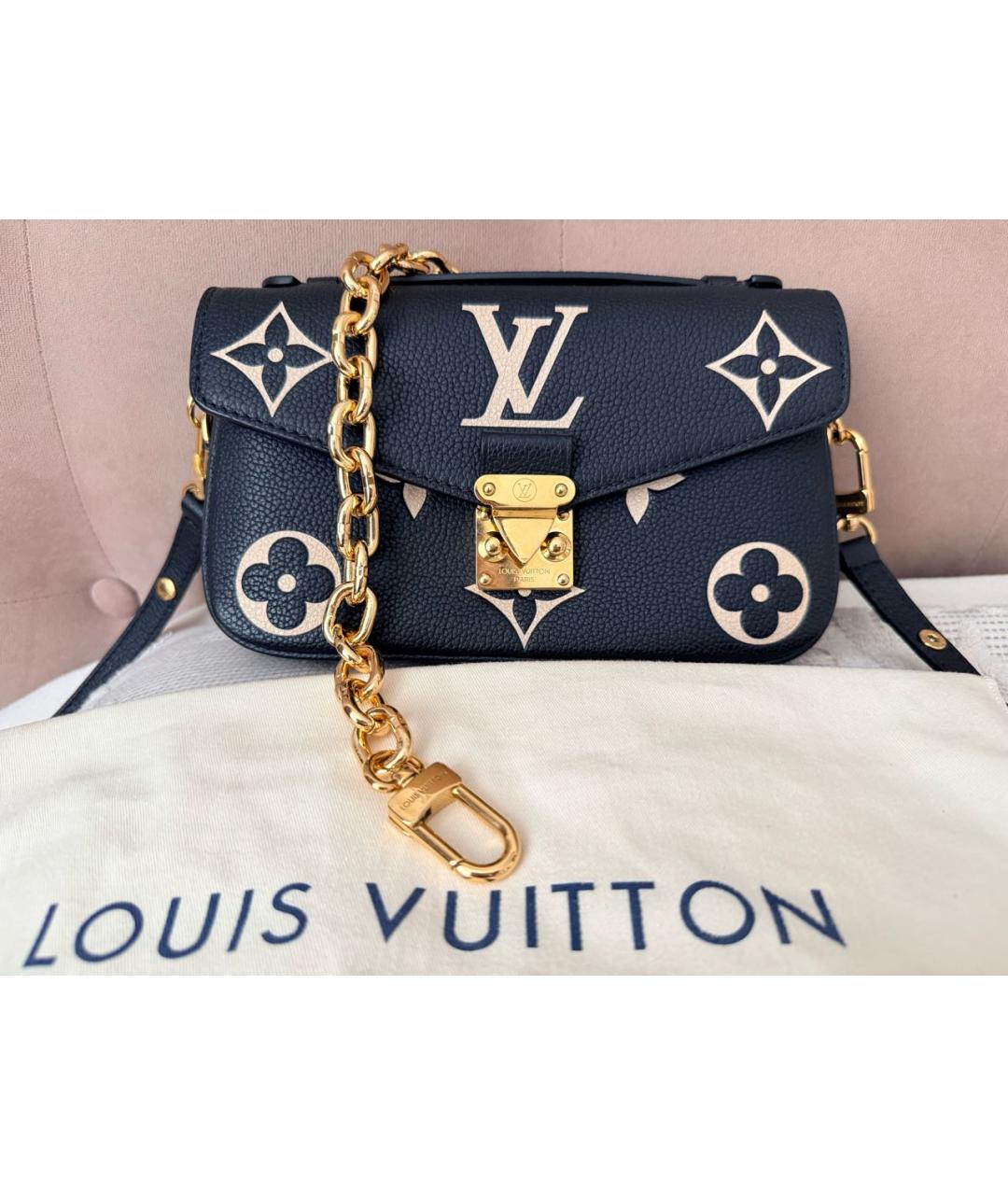 LOUIS VUITTON Черная кожаная сумка через плечо, фото 2