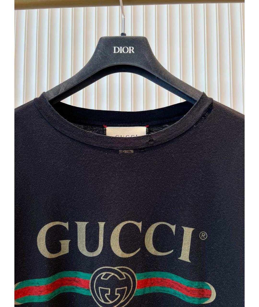GUCCI Черная футболка, фото 2