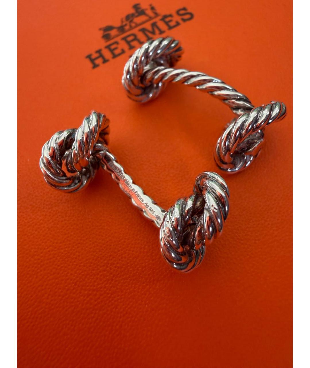 HERMES Серебряные серебряные запонки, фото 8