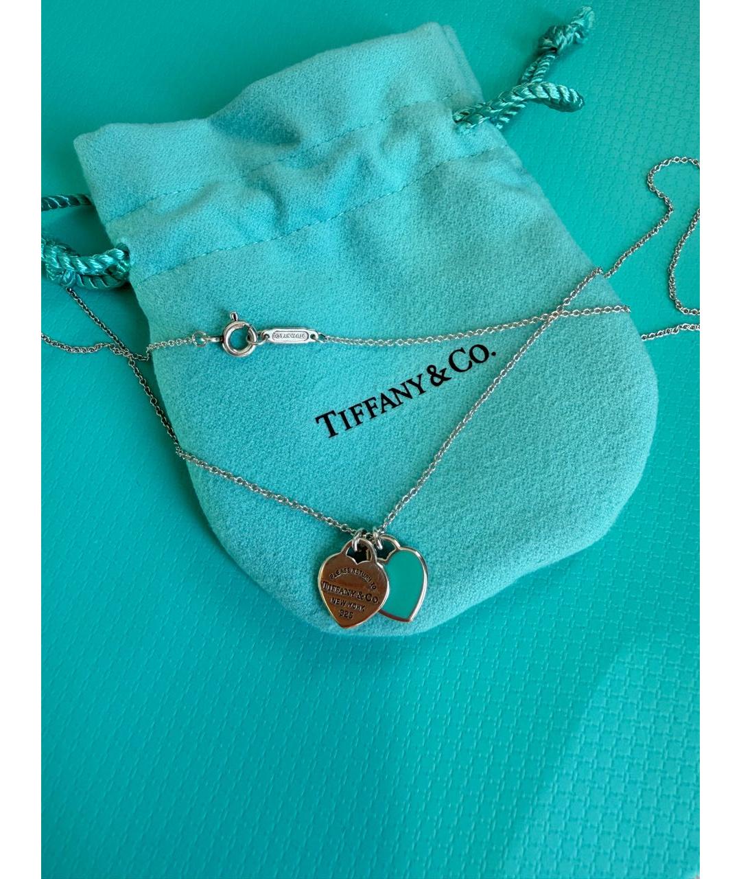 TIFFANY&CO Бирюзовое серебряное колье, фото 3