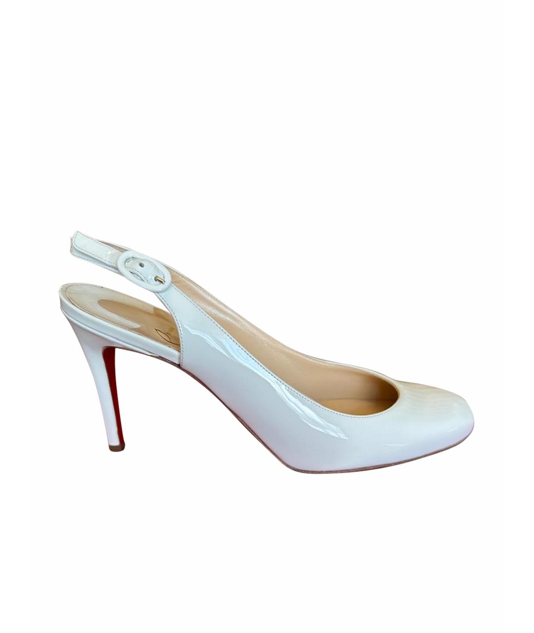 CHRISTIAN LOUBOUTIN Белые туфли из лакированной кожи, фото 1