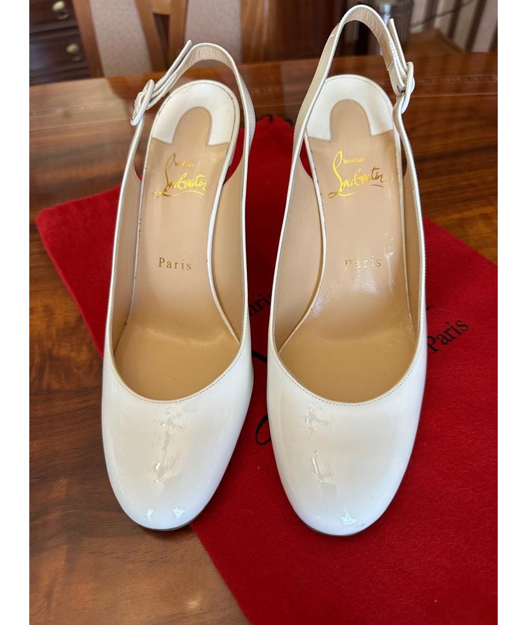 CHRISTIAN LOUBOUTIN Белые туфли из лакированной кожи, фото 2