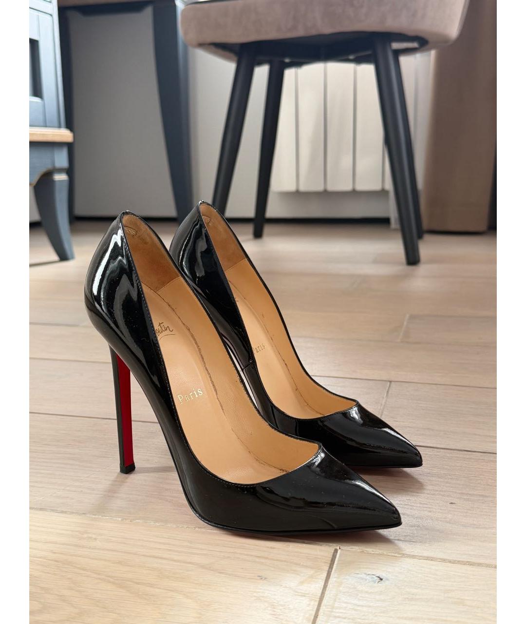 CHRISTIAN LOUBOUTIN Черные туфли из лакированной кожи, фото 2