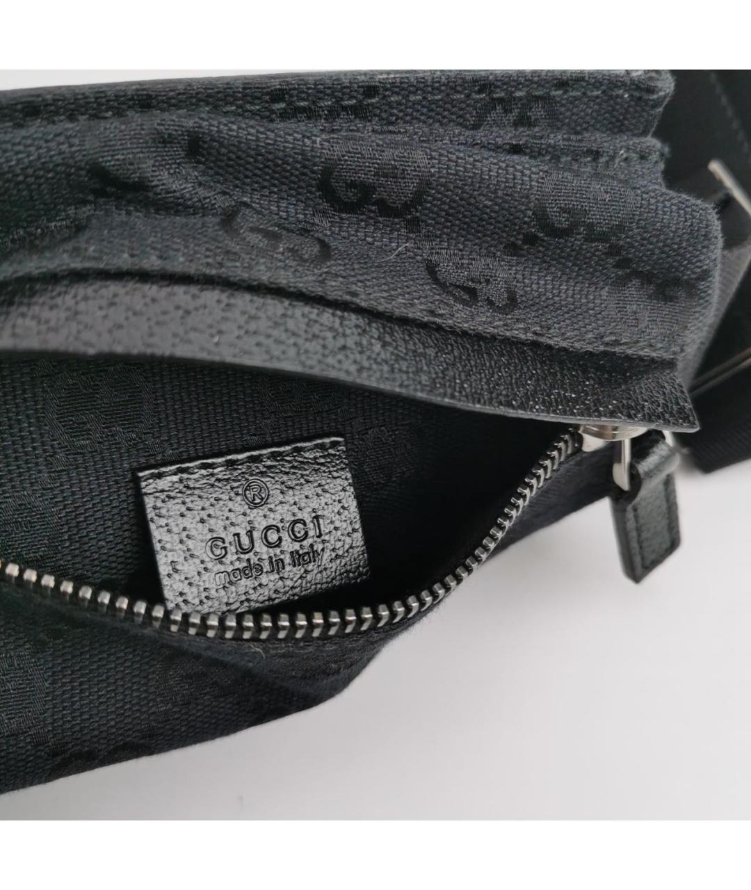 GUCCI Черная канва поясная сумка, фото 5