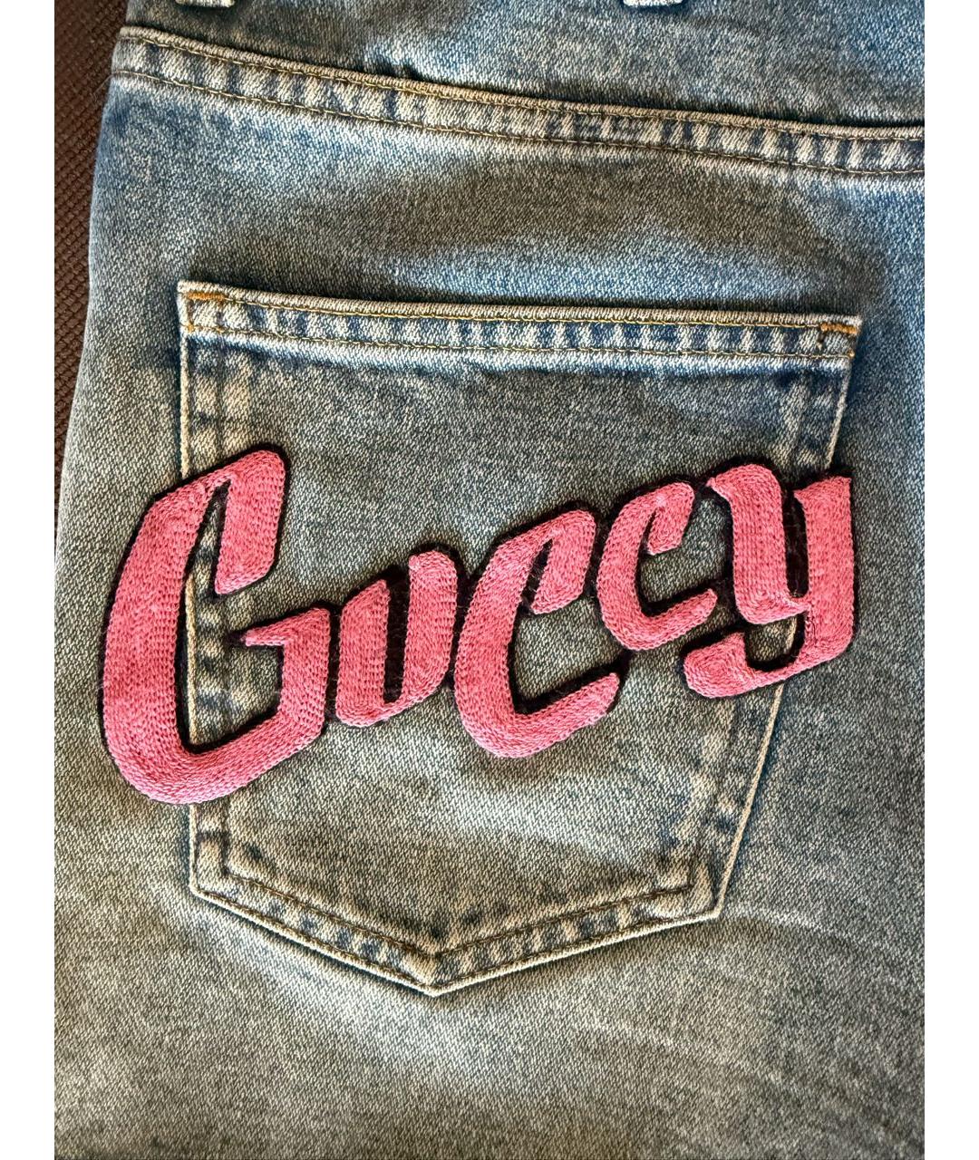 GUCCI Синие деним шорты, фото 5
