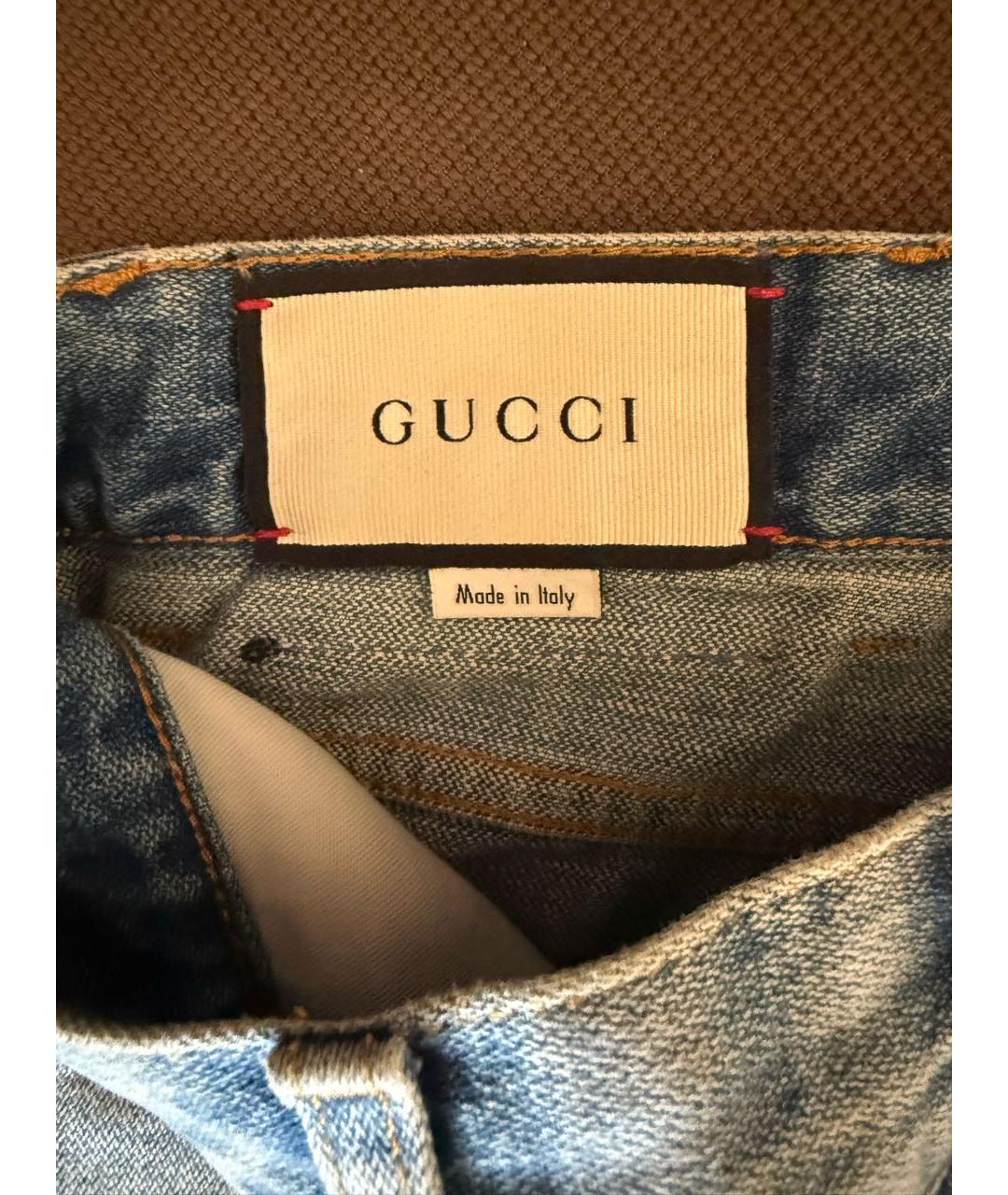 GUCCI Синие деним шорты, фото 3