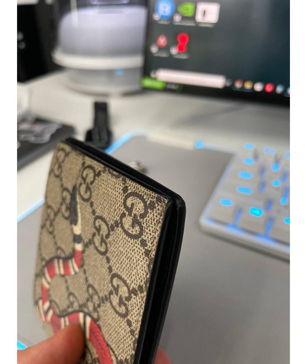 GUCCI Коричневый кожаный кошелек, фото 2