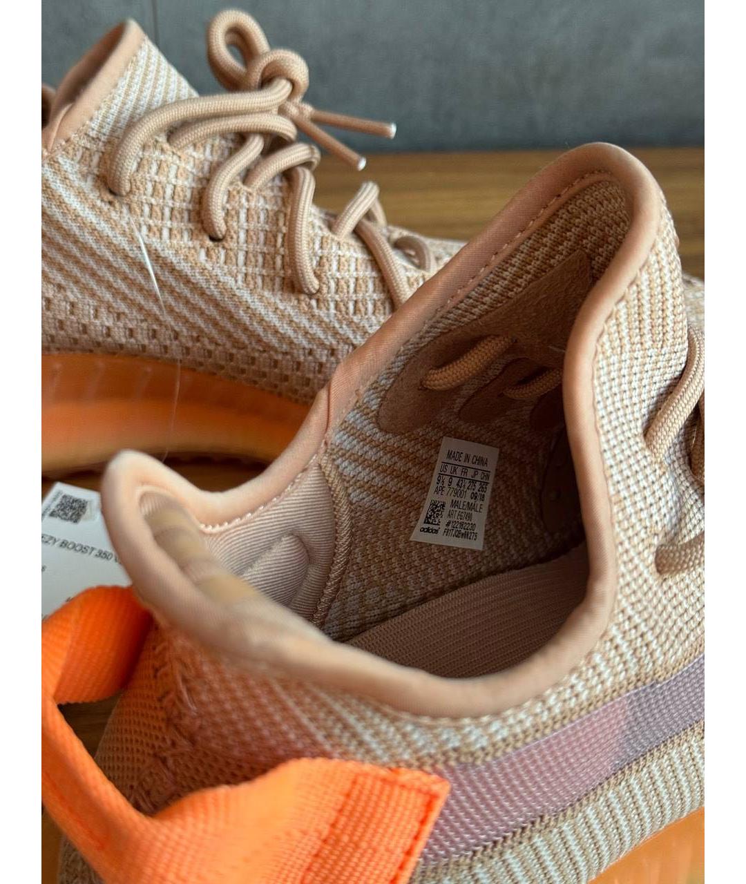 YEEZY Оранжевые текстильные низкие кроссовки / кеды, фото 2