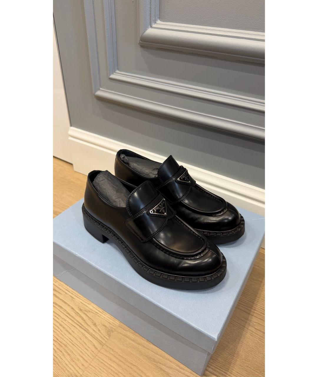 PRADA Черные кожаные лоферы, фото 2