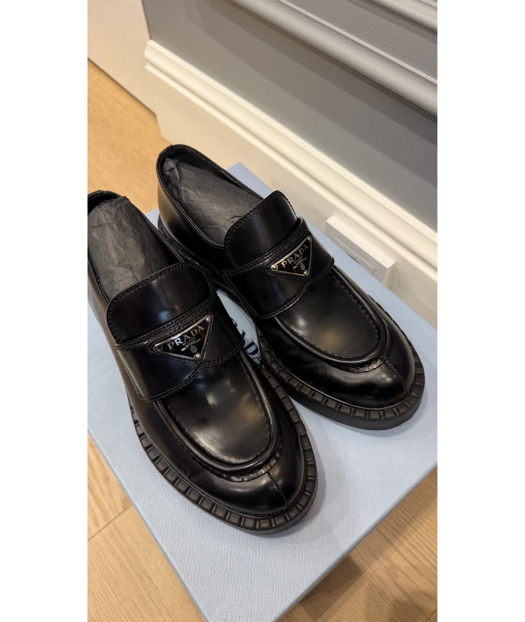 PRADA Черные кожаные лоферы, фото 6