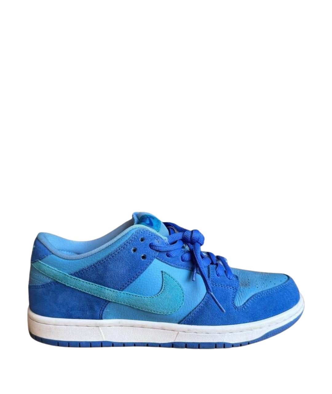 NIKE Синие замшевые низкие кроссовки / кеды, фото 1