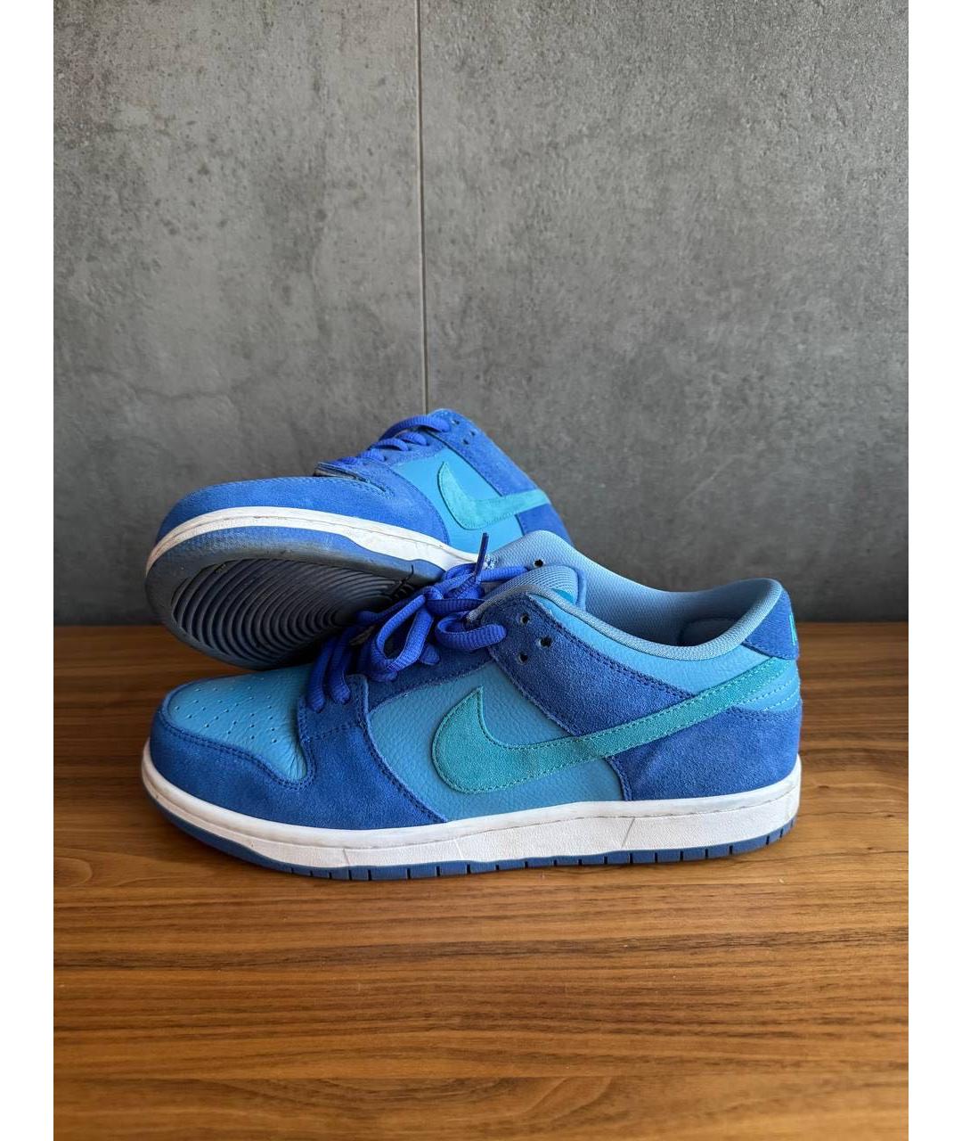 NIKE Синие замшевые низкие кроссовки / кеды, фото 2