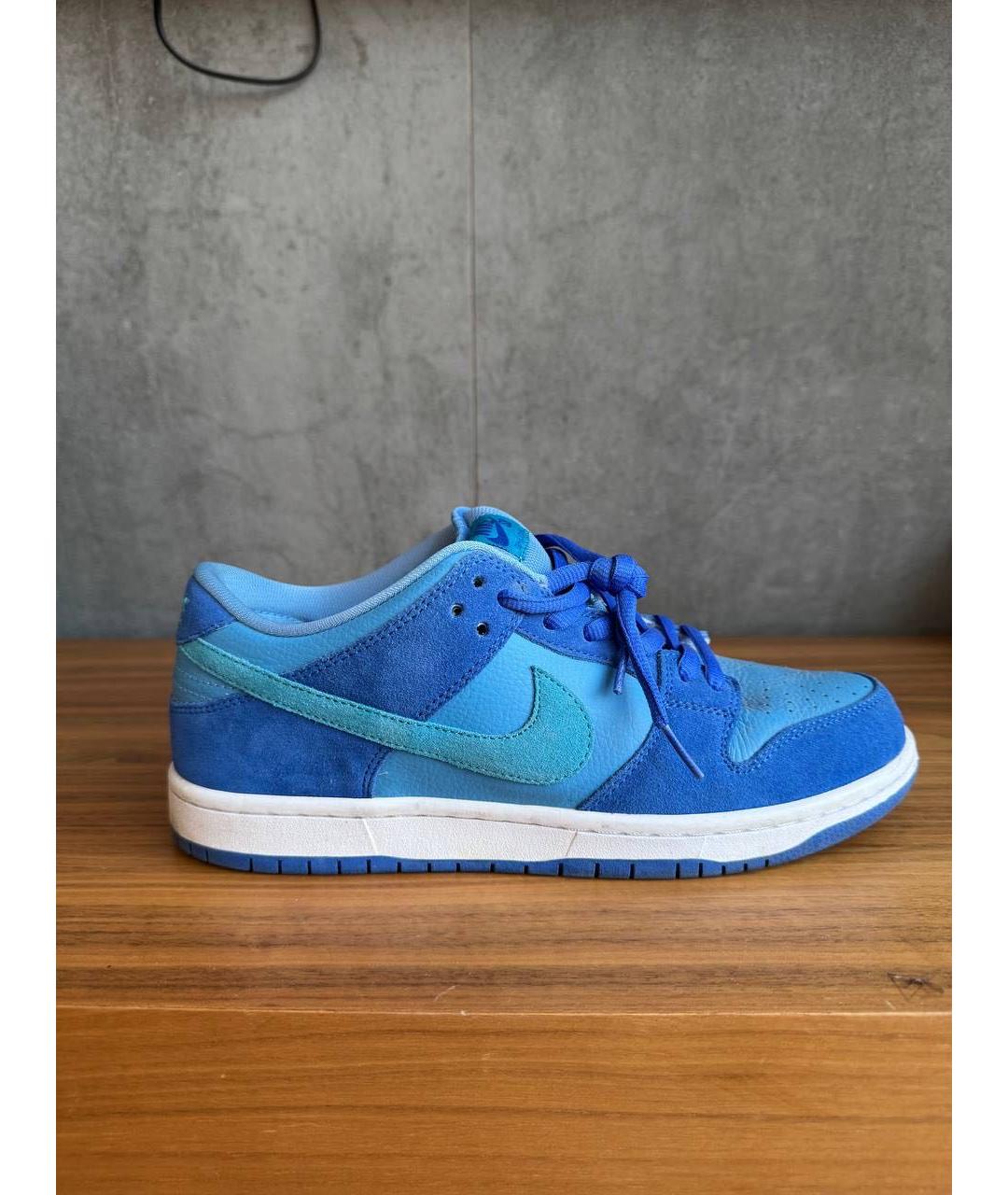 NIKE Синие замшевые низкие кроссовки / кеды, фото 5