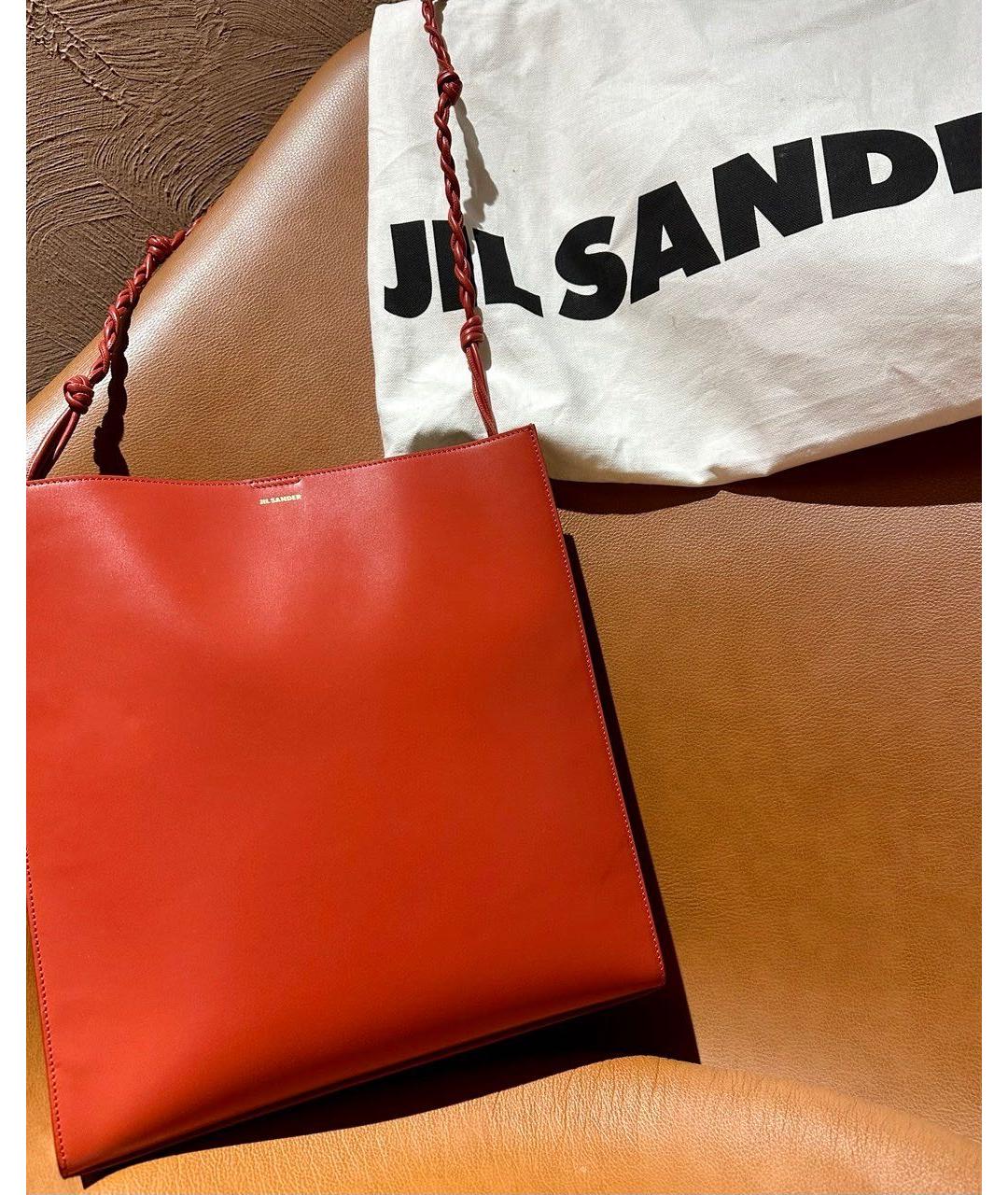 JIL SANDER Бордовая кожаная сумка через плечо, фото 4