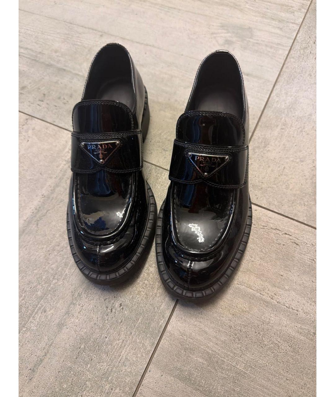 PRADA Черные лоферы из лакированной кожи, фото 5
