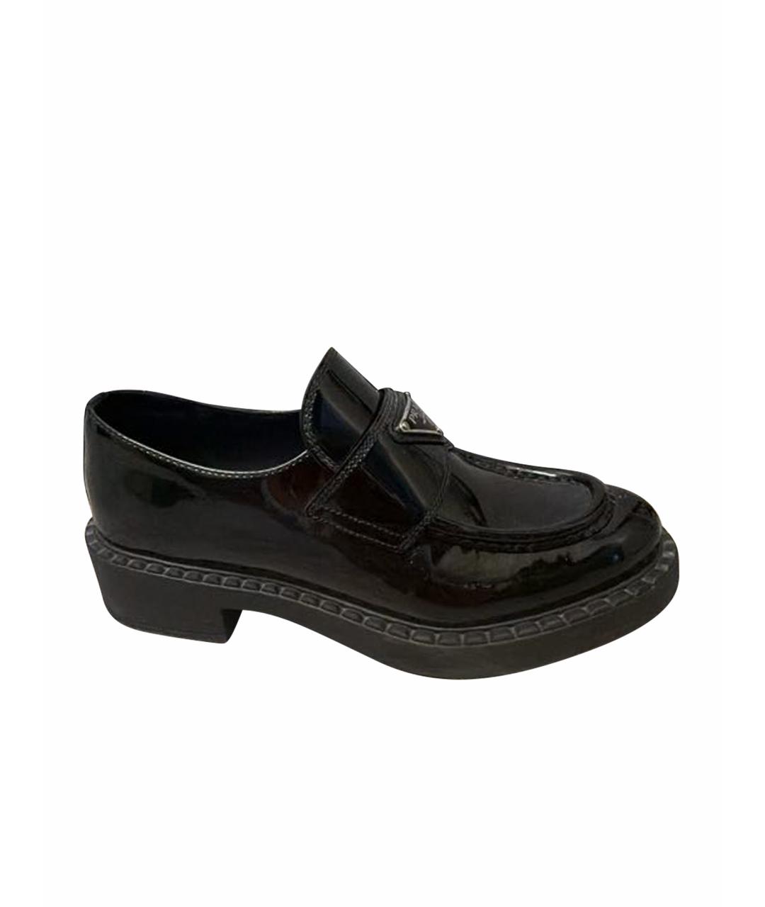 PRADA Черные лоферы из лакированной кожи, фото 1
