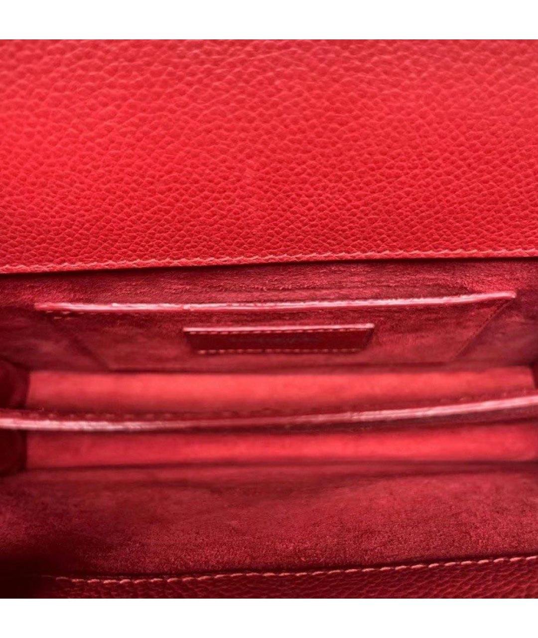 YVES SAINT LAURENT BEAUTY Красная кожаная сумка через плечо, фото 4