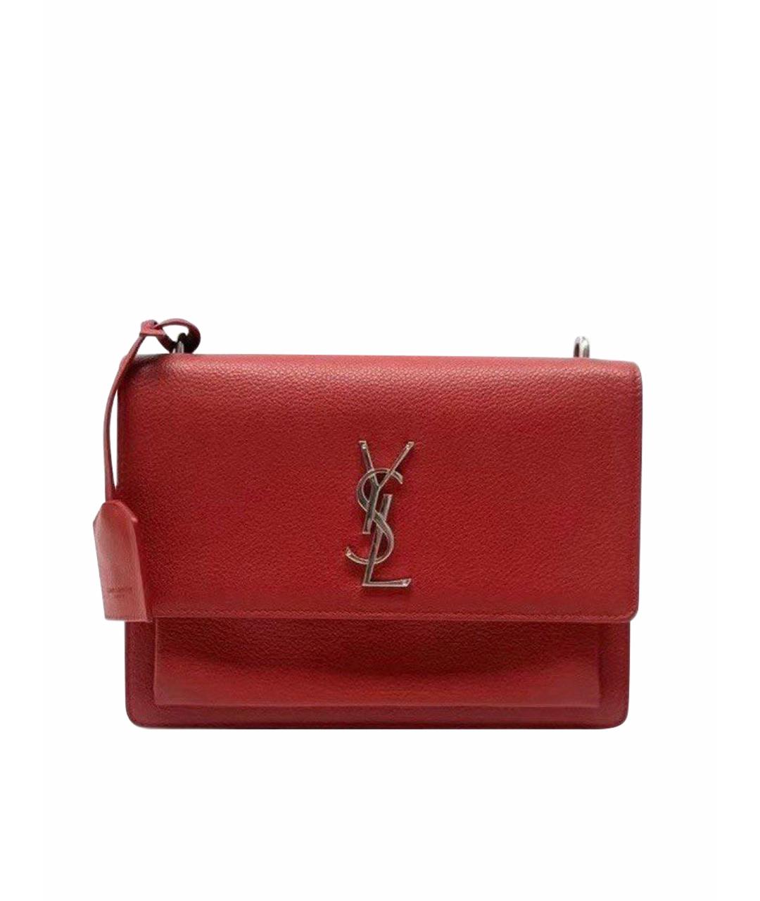 YVES SAINT LAURENT BEAUTY Красная кожаная сумка через плечо, фото 7