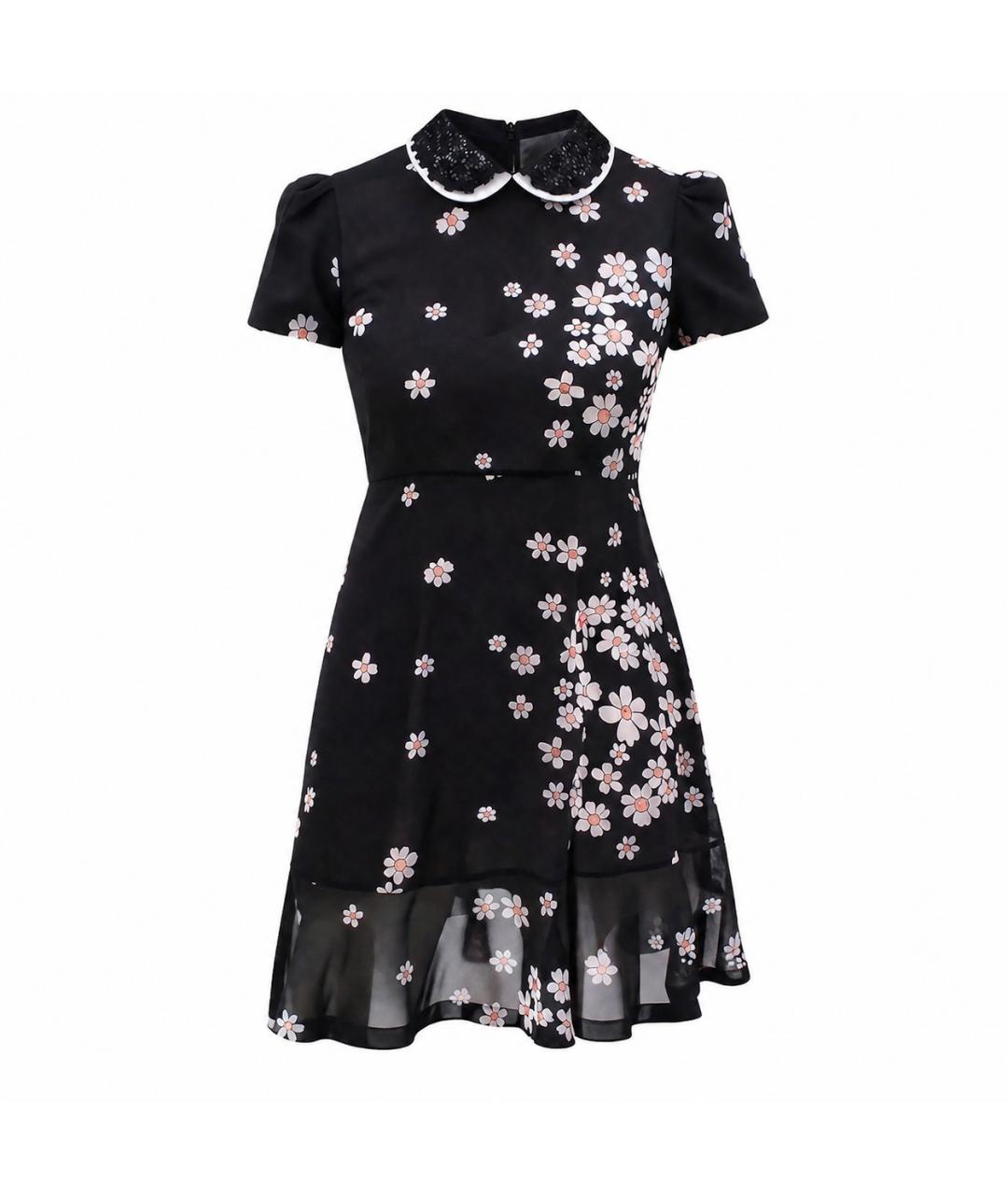 RED VALENTINO Черное шифоновое коктейльное платье, фото 6