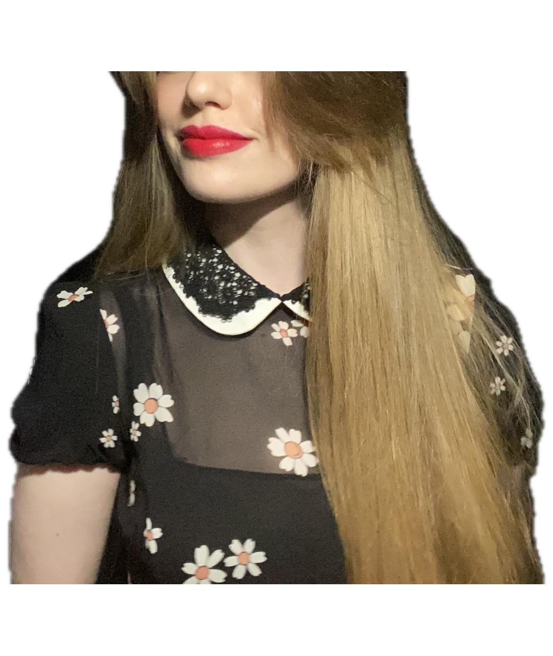 RED VALENTINO Черное шифоновое коктейльное платье, фото 3