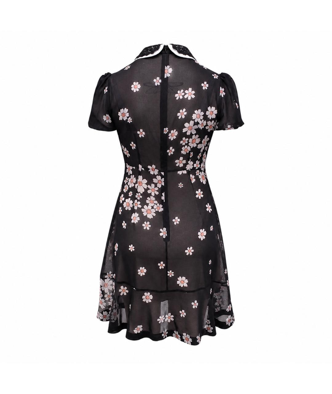 RED VALENTINO Черное шифоновое коктейльное платье, фото 5