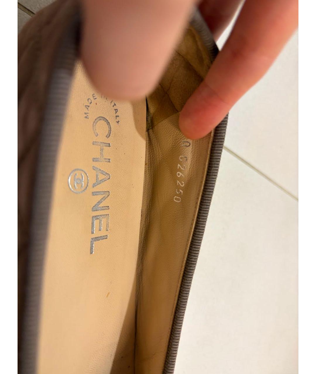 CHANEL Бежевые нубуковые балетки, фото 4