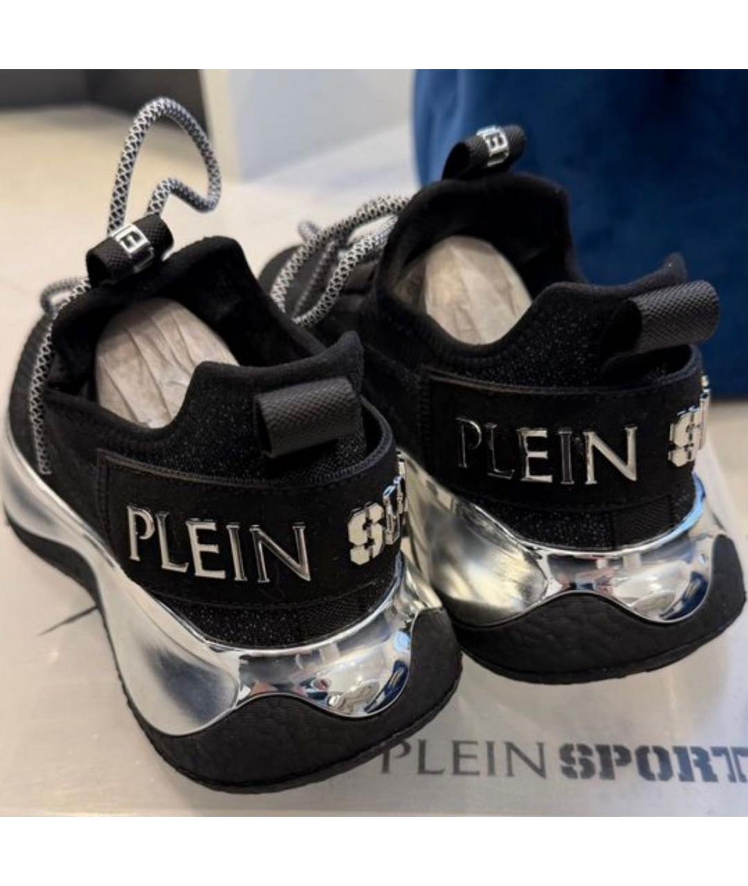 PLEIN SPORT Черные текстильные кеды, фото 4