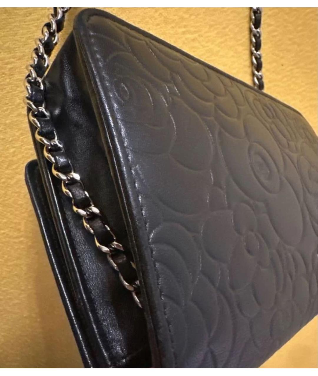 CHANEL Черная кожаная сумка через плечо, фото 8