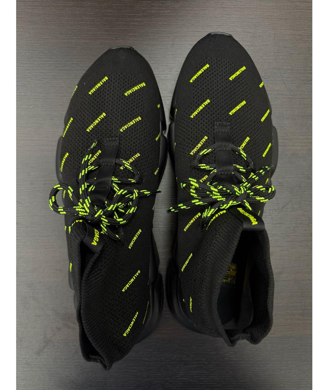 BALENCIAGA Черные текстильные высокие кроссовки / кеды, фото 3
