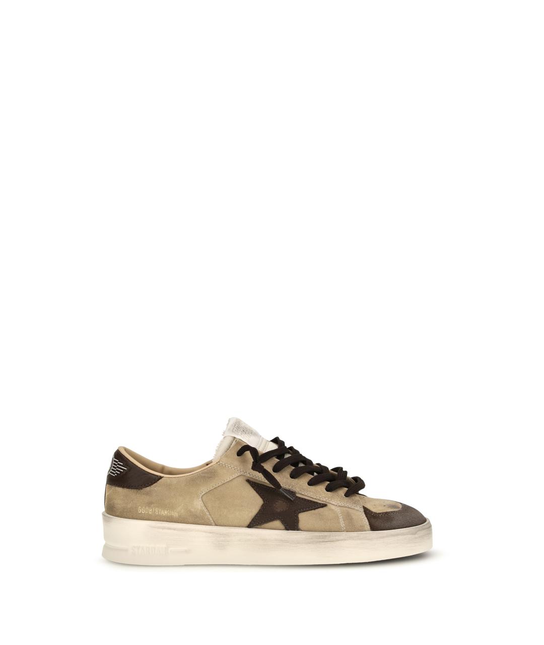 GOLDEN GOOSE Бежевые низкие кроссовки / кеды, фото 1