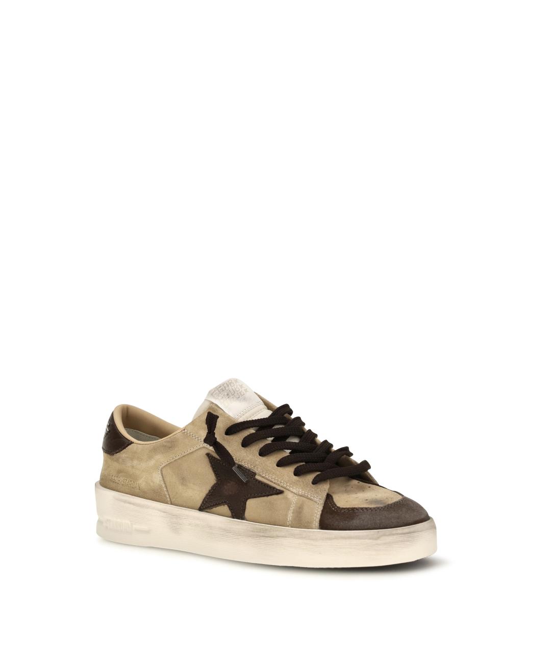 GOLDEN GOOSE Бежевые низкие кроссовки / кеды, фото 2