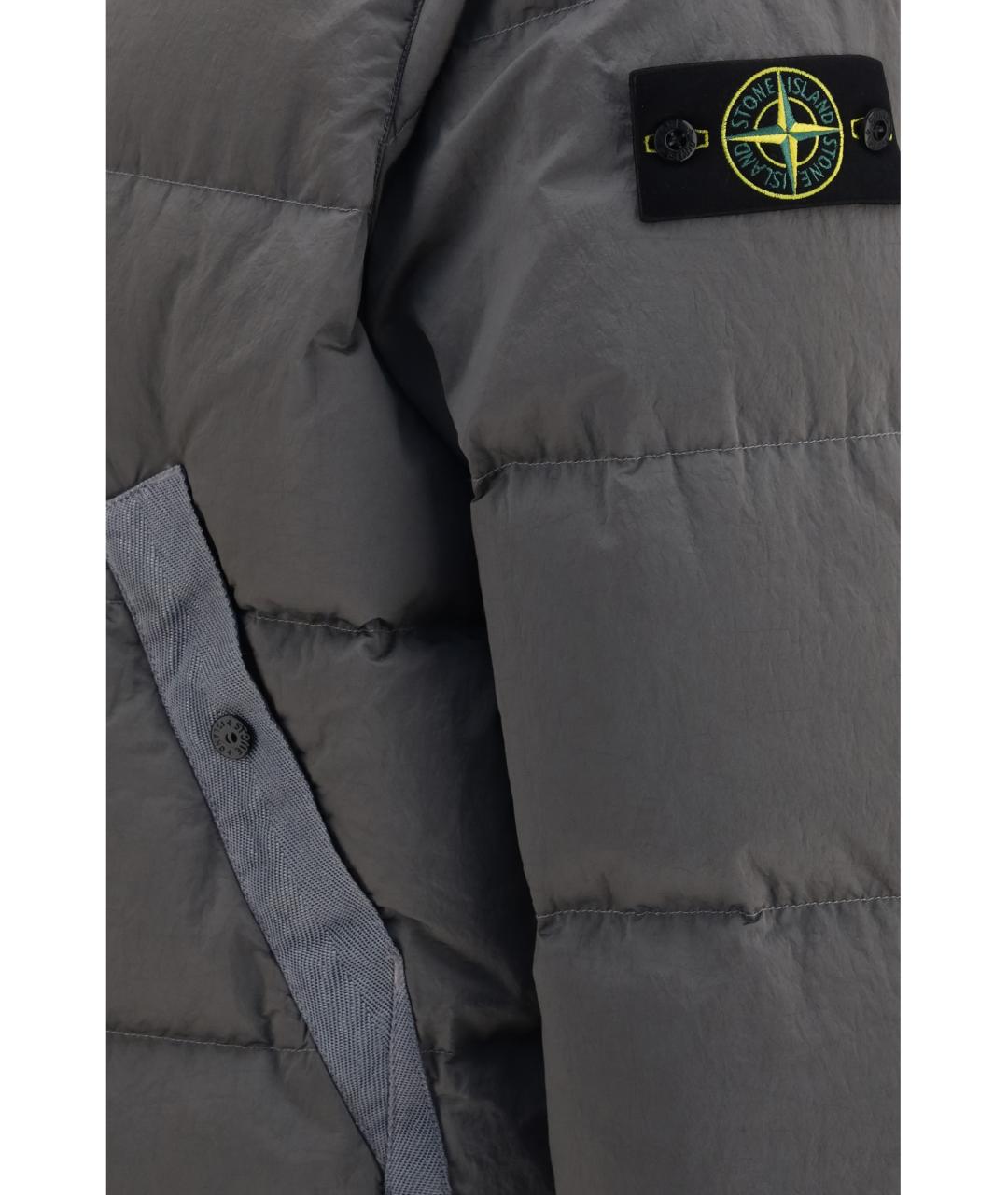 STONE ISLAND Серая полиамидовая куртка, фото 3