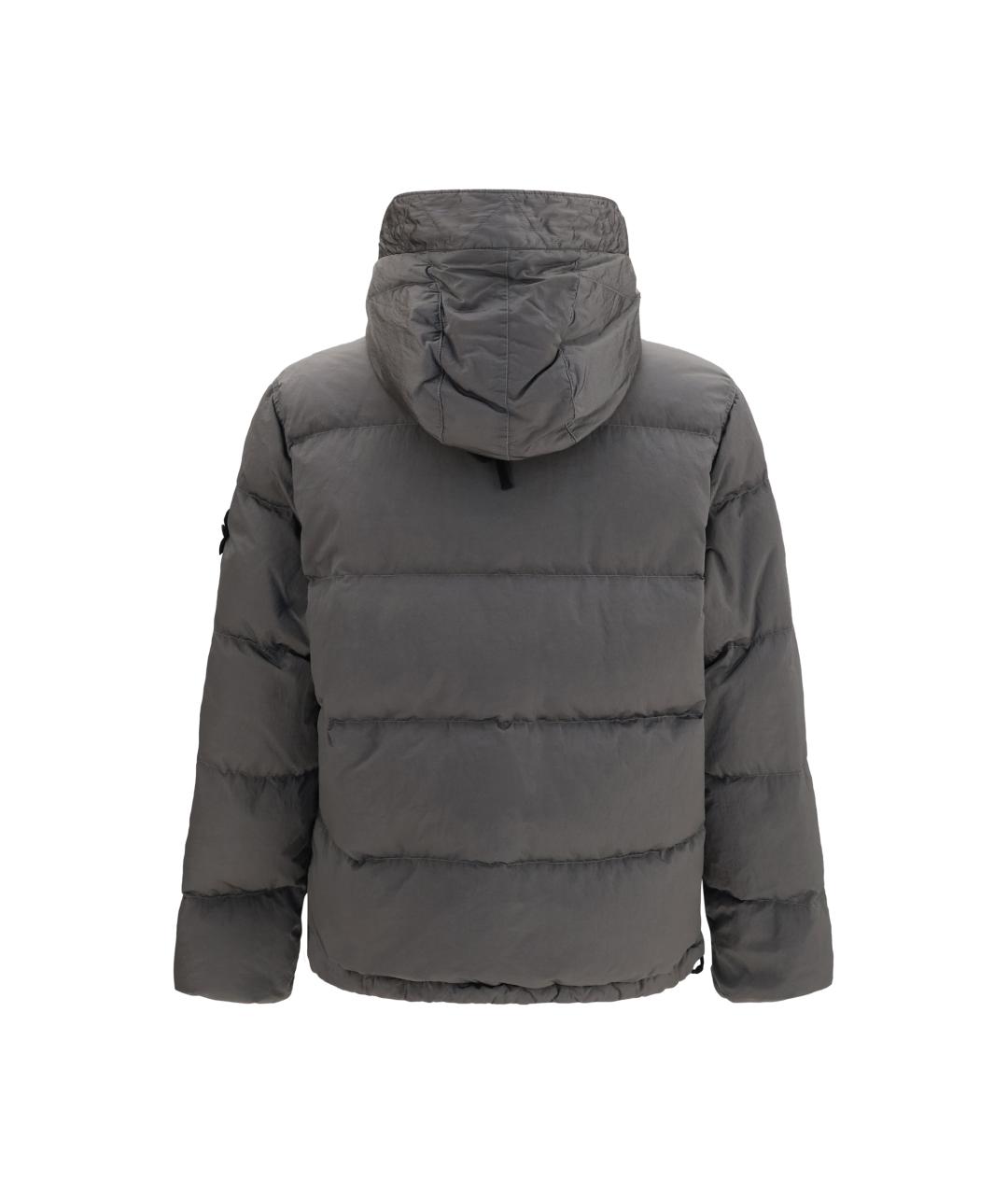 STONE ISLAND Серая полиамидовая куртка, фото 2
