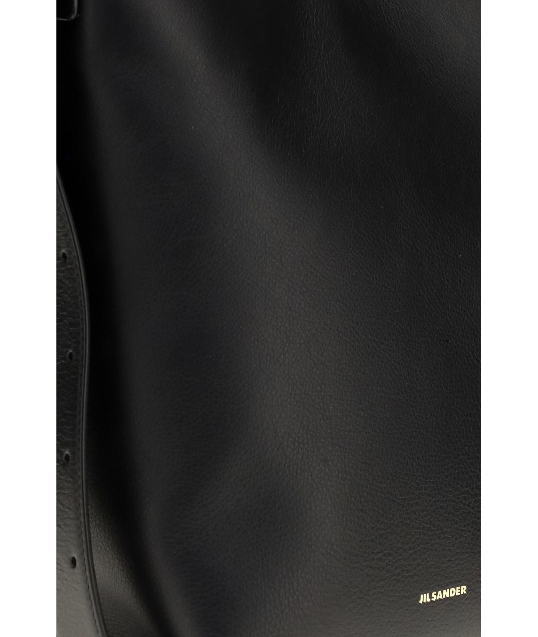 JIL SANDER Черная кожаная сумка через плечо, фото 4
