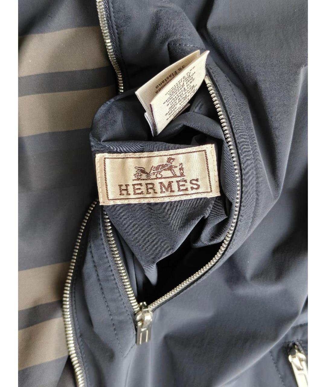 HERMES Темно-синяя нейлоновая куртка, фото 6