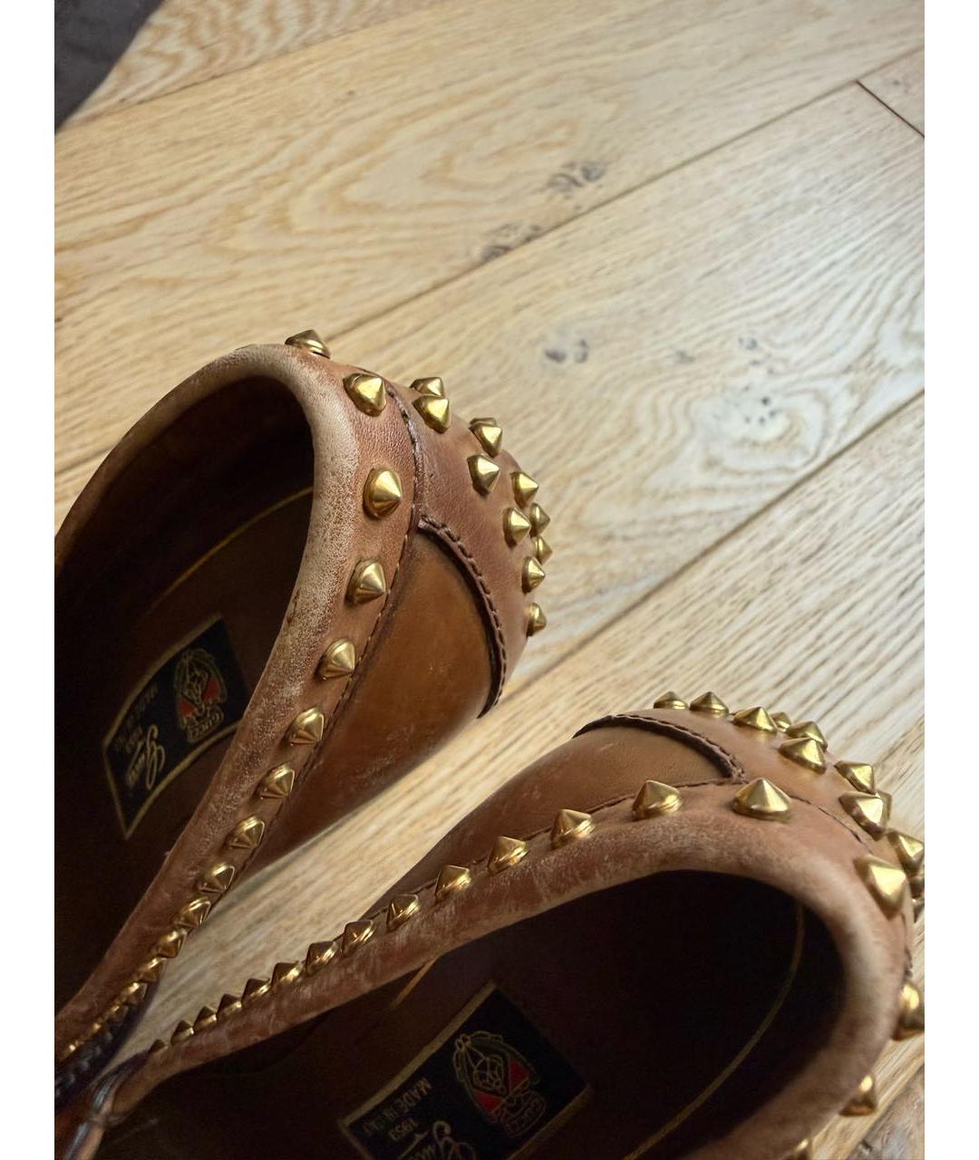 GUCCI Коричневые кожаные туфли, фото 7