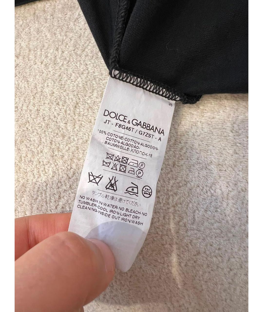 DOLCE&GABBANA Черная футболка, фото 5