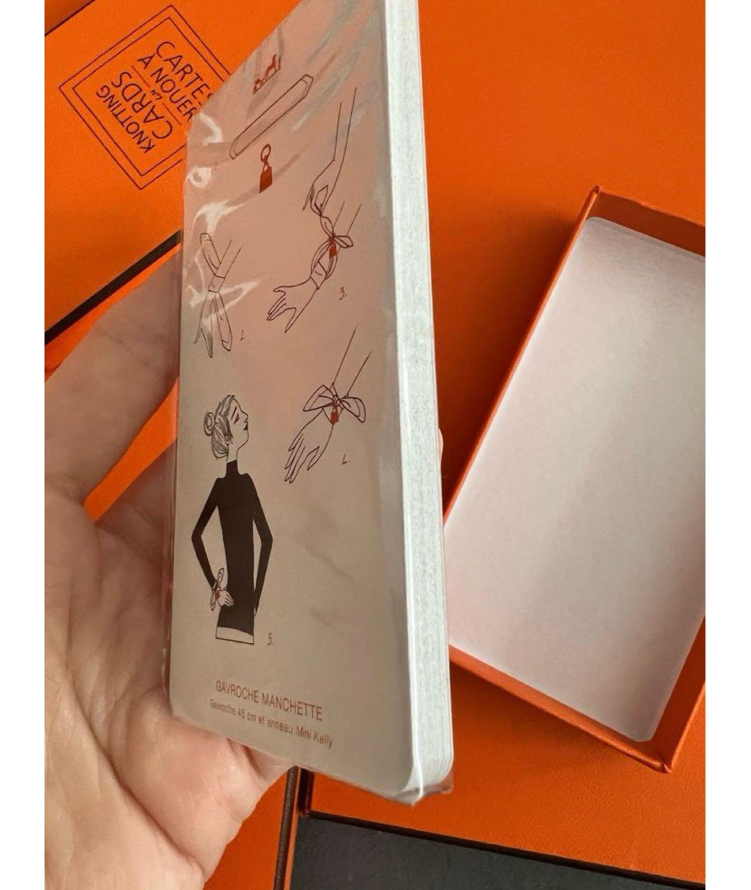 HERMES Оранжевый платок, фото 6