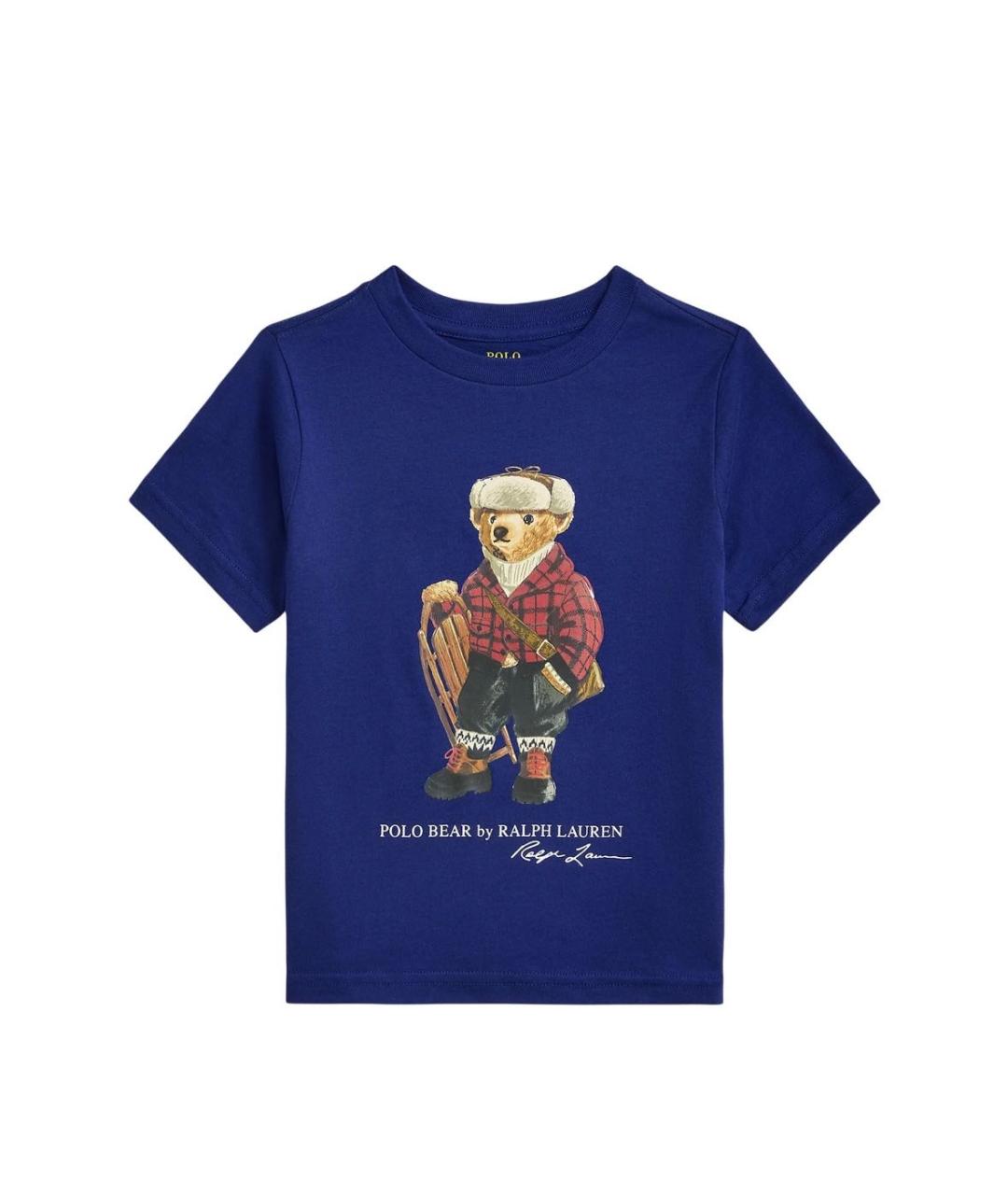 POLO RALPH LAUREN Темно-синяя хлопковая детская футболка, фото 7