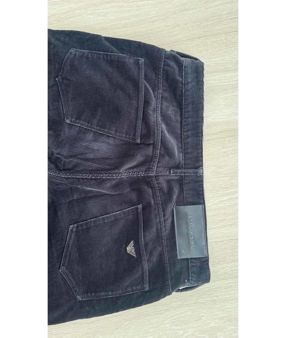 EMPORIO ARMANI Черные хлопко-эластановые прямые джинсы, фото 4