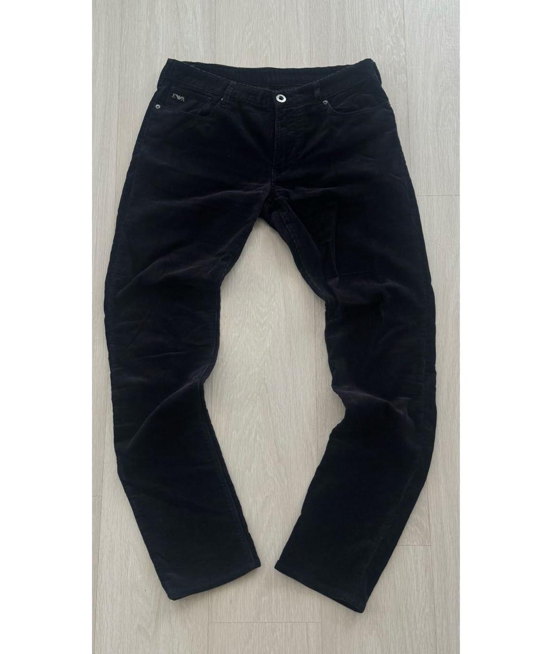 EMPORIO ARMANI Черные хлопко-эластановые прямые джинсы, фото 6